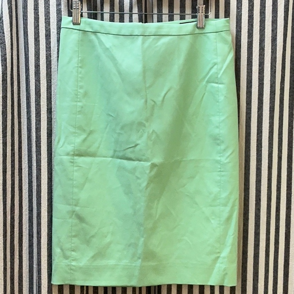 NWT J. Crew skirt cotton lined pencil - beautiful‎ green - *read Tag:size 4